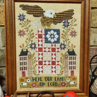 Heal Our Land cross stitch pattern from Quaint Rose Needlearts QRN-HEA