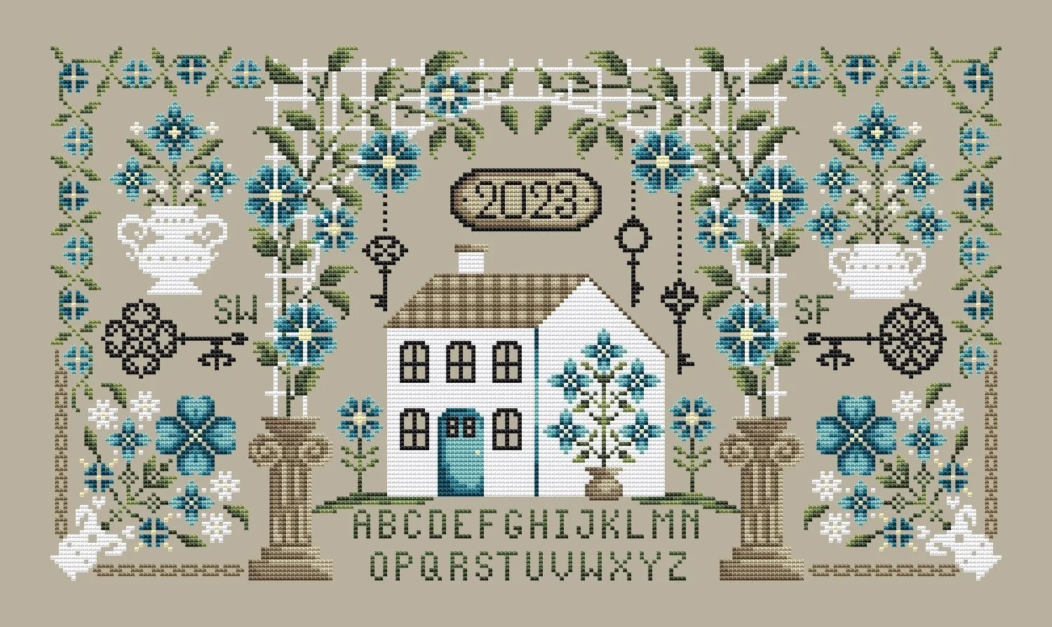 Morning Glory Manor cross stitch pattern from Shannon Christine Designs SCD-MOR