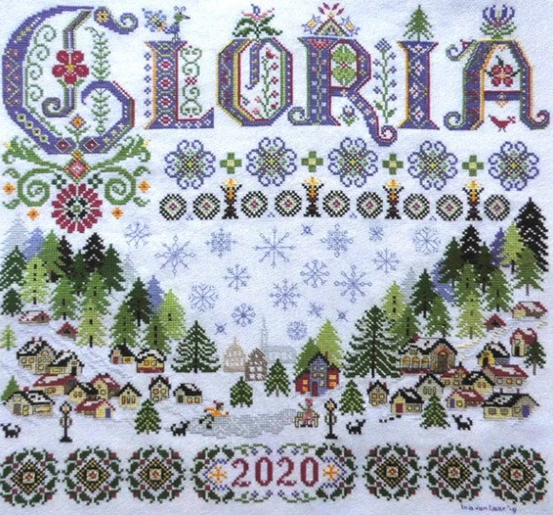 Gloria cross stitch pattern from Tempting Tangles Designs TT-GLO