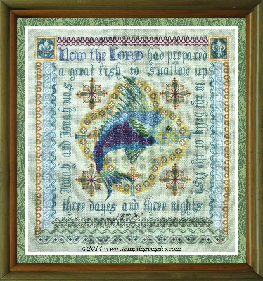 Jonah's Whale cross stitch pattern from Tempting Tangles Designs TT-JON