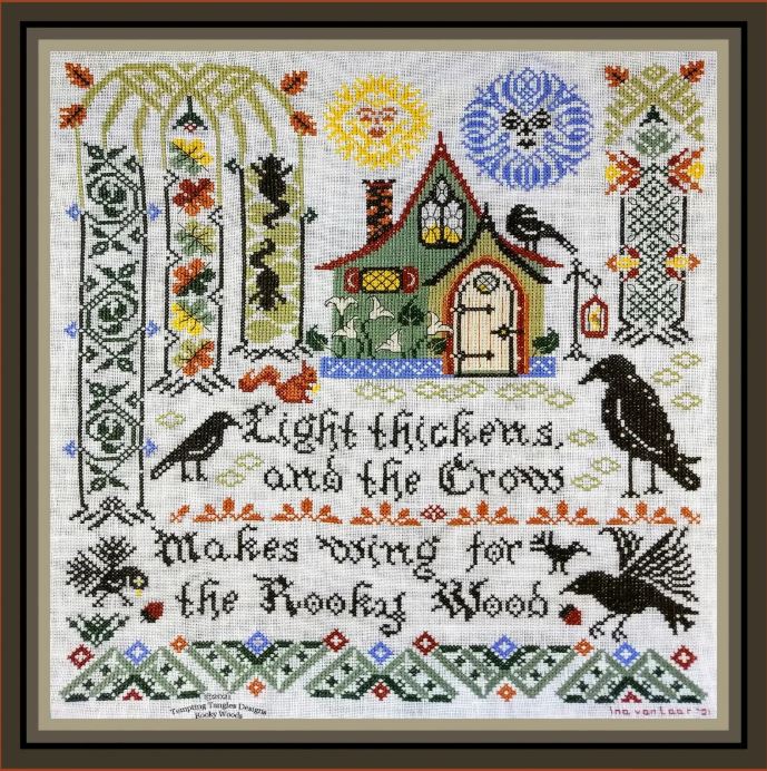 Rooky Woods cross stitch pattern from Tempting Tangles Designs TT-ROO