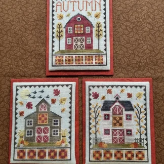 Autumn Barn Trio cross stitch pattern from Waxing Moon Designs WMD-219