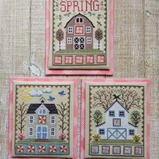 Spring Barn Trio cross stitch pattern from Waxing Moon Designs WMD-223