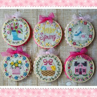 Spring Mini-Rounds cross stitch pattern from Waxing Moon Designs WMD-230