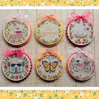 Summer Mini-Rounds cross stitch pattern from Waxing Moon Designs WMD-231
