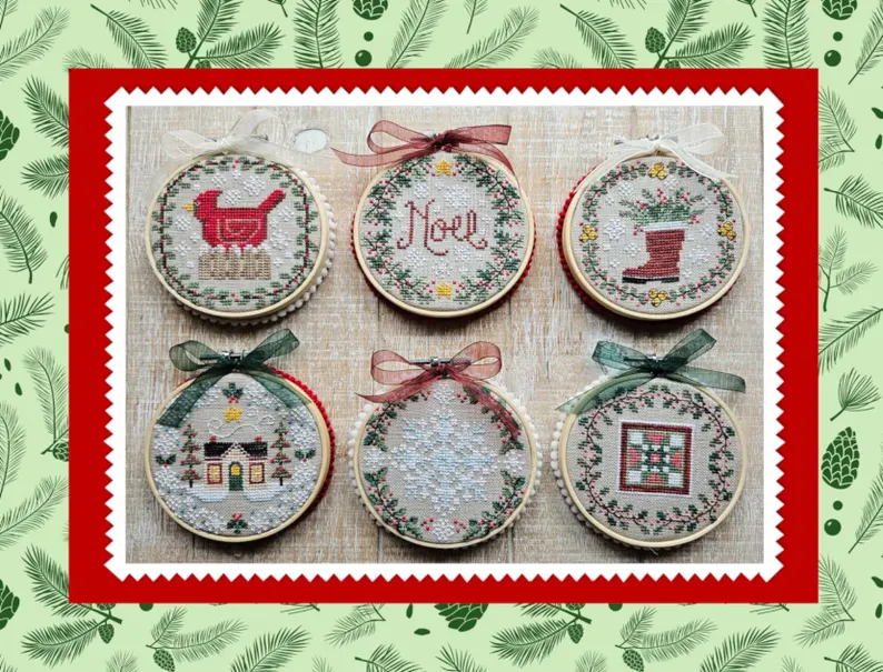 Christmas Mini-Rounds cross stitch pattern from Waxing Moon Designs WMD-234