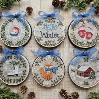 Winter Mini-Rounds cross stitch pattern from Waxing Moon Designs WMD-235