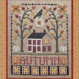 Autumn Saltbox cross stitch pattern from Waxing Moon Designs WMD-239