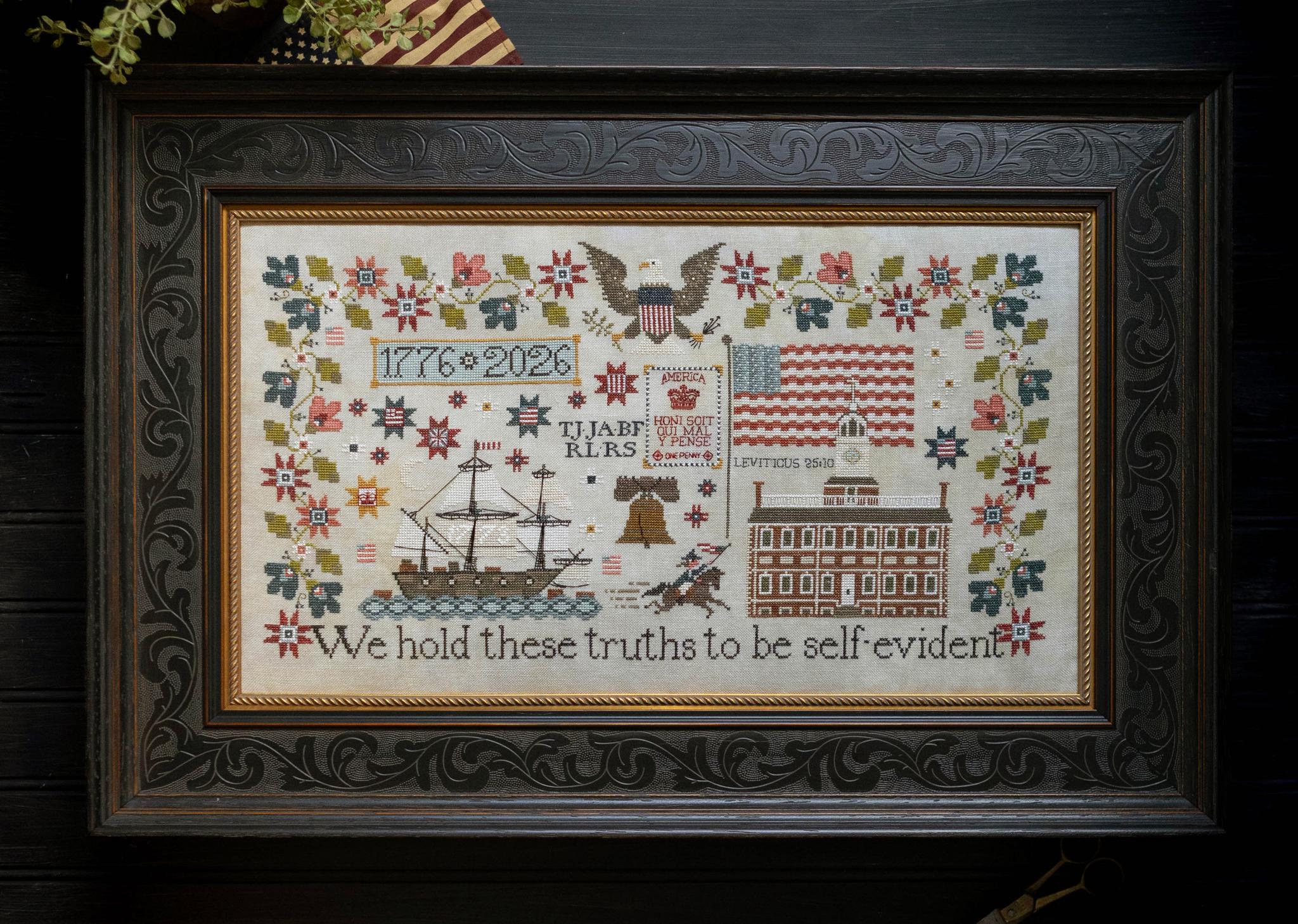 America Two Hundred and Fifty cross stitch pattern from Plum Street Samplers PSS-A250