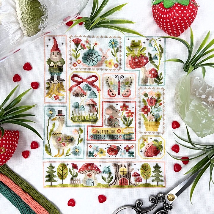 Garden Party cross stitch pattern from Tiny Modernist TM-2617